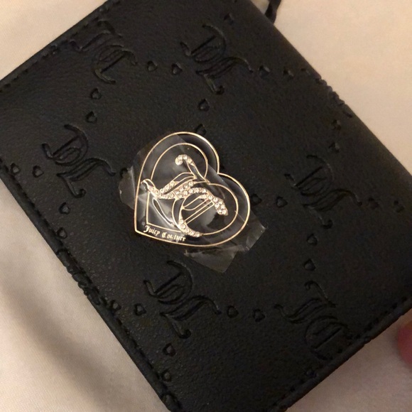 Juicy Couture Liquorice Faux Leather Only You And Me Card Case Key Fob NWT - Picture 16 of 16